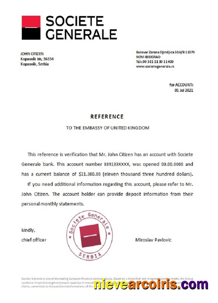 Serbia Societe Generale reference